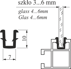 Uszczelka przyszybowa U 111